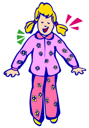 Kids in pajamas clipart