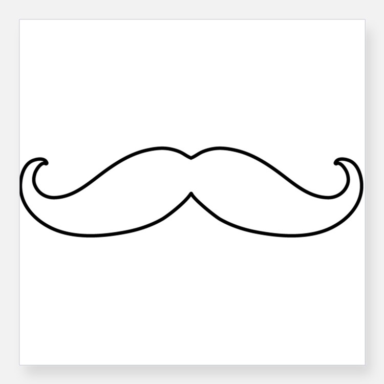 Mustache Outline Stickers | Mustache Outline Sticker Designs ...