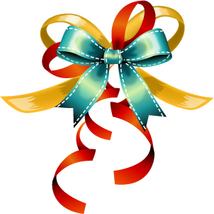 Bow ribbon card vector Free Vector / 4Vector