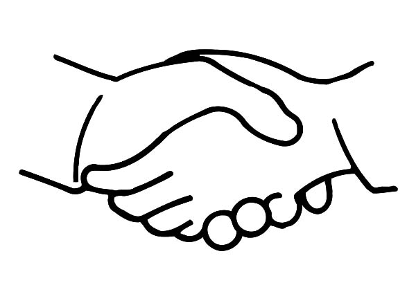 Coloring Page Of Shaking Hands - Google Twit