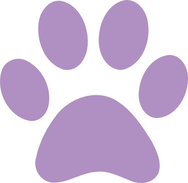 Purple Paw Print Clip Art - vector clip art online ...