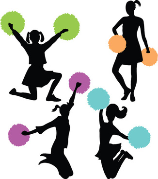 Cheerleader silhouette vector free vector download (5,543 Free ...