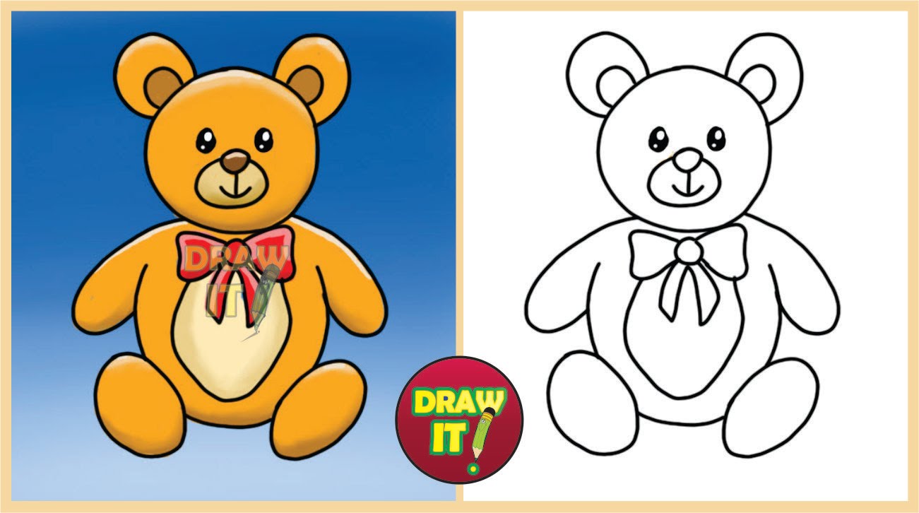 How To Draw A Teddy Bear - Trace - YouTube