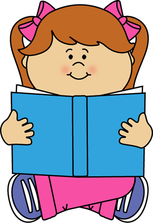 Clip art girl reading