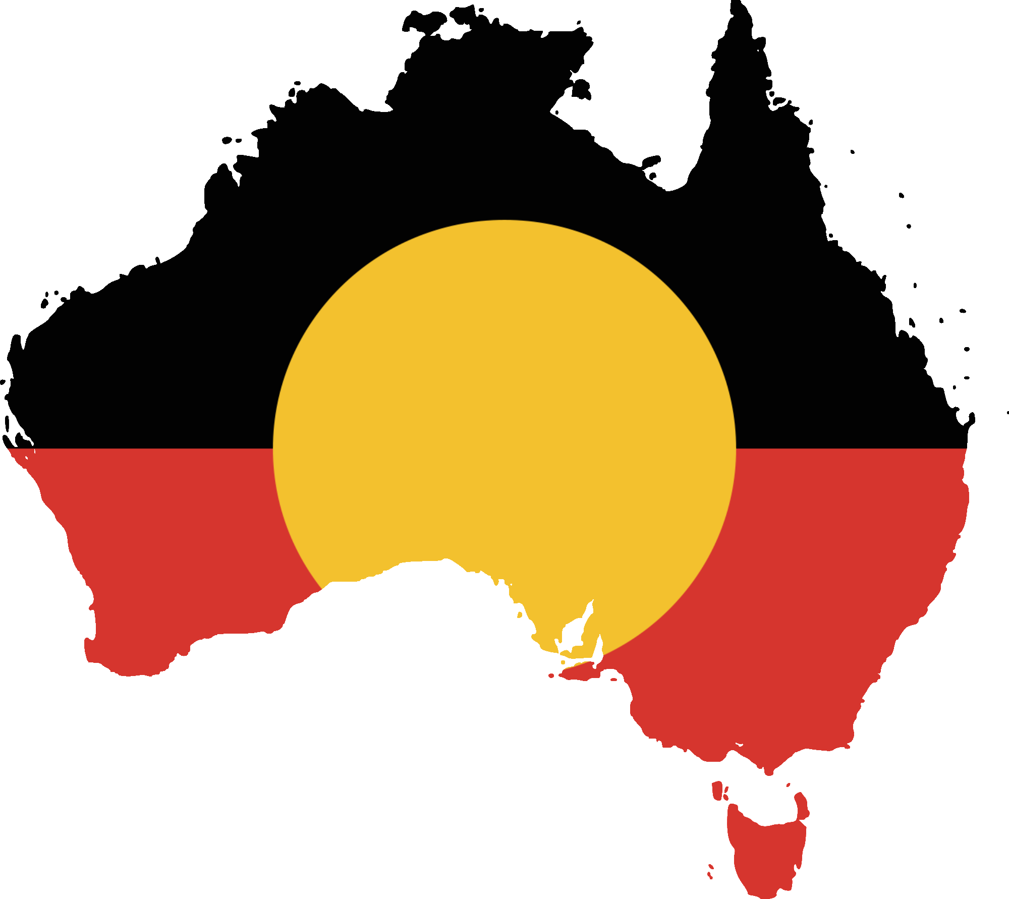 Australia flag map clipart