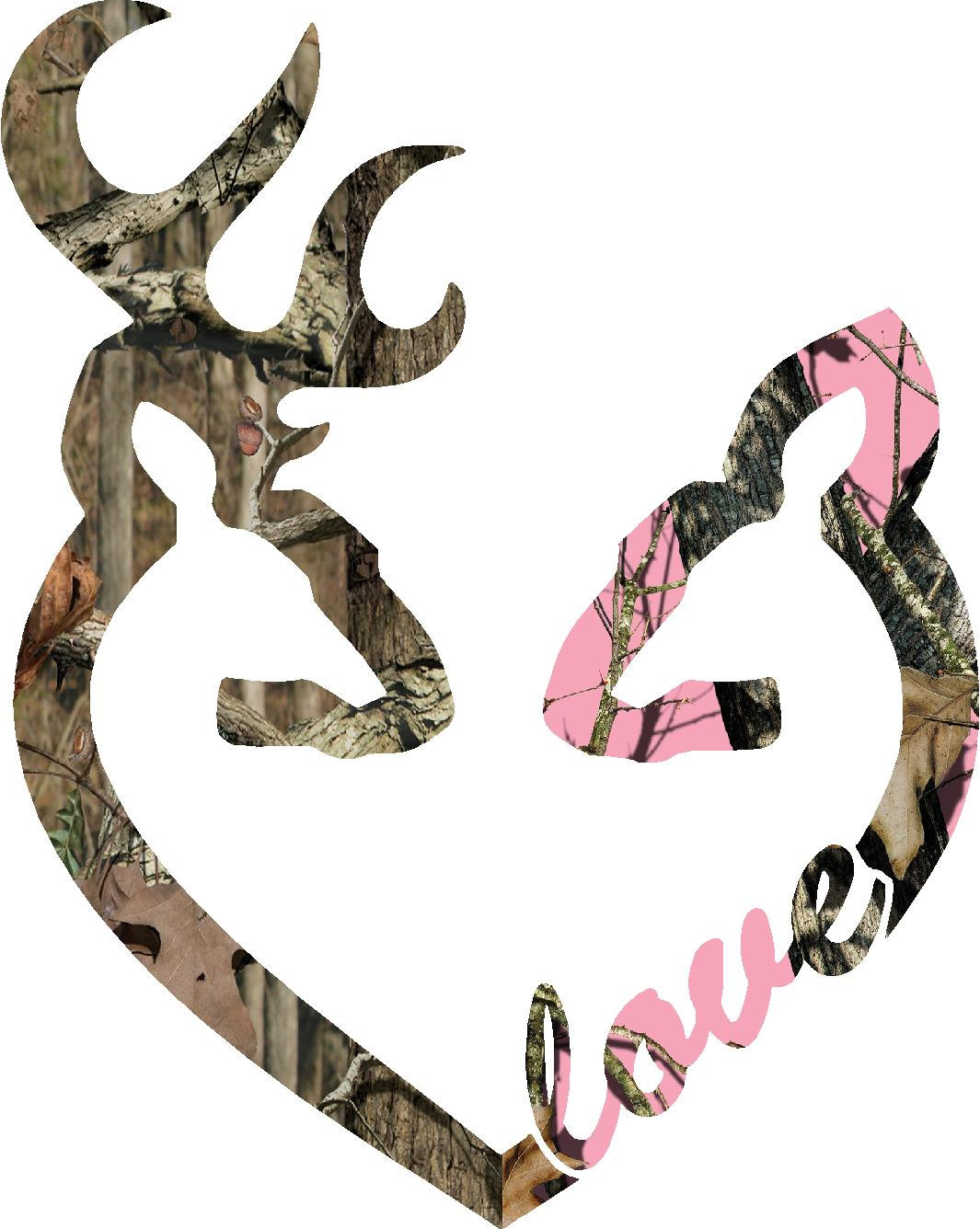 Heart shaped deer head clipart