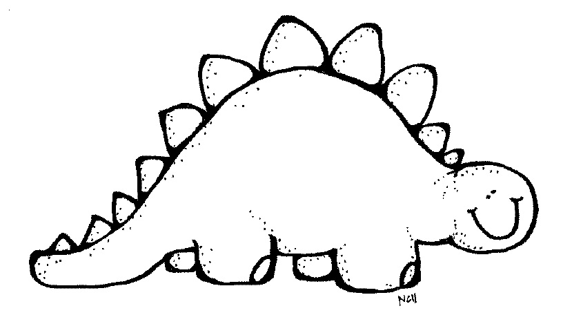 Cute Dinosaur Clipart Black And White