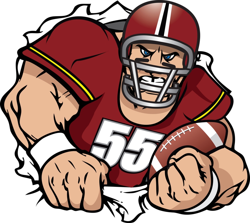 Football Player Cartoon Clip Art