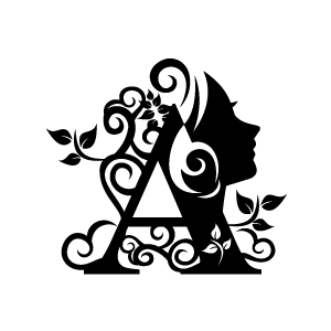 Black Flower Design Clipart