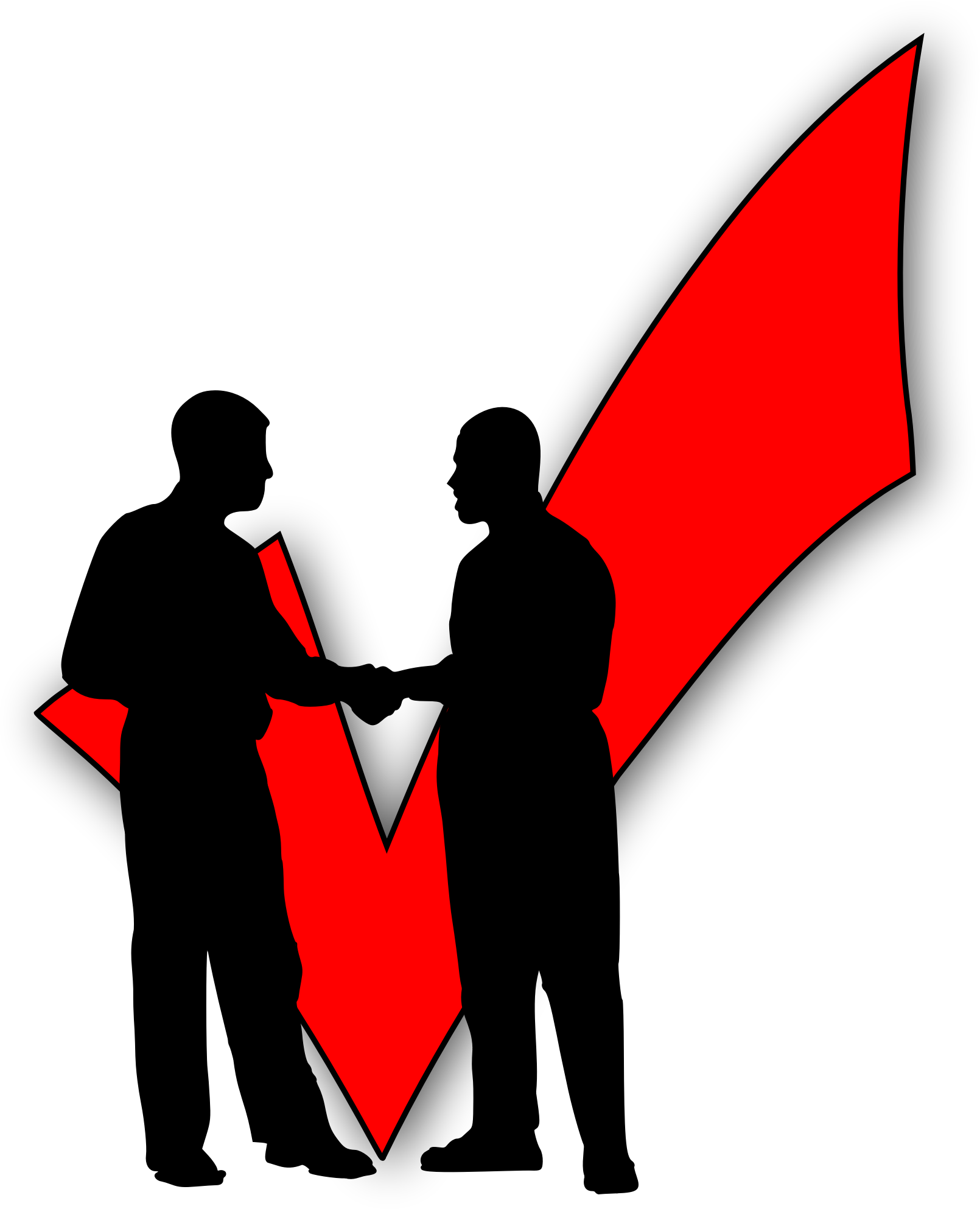 Clipart - Shaking hands - Business People Who - Checkmark