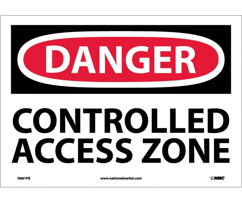 Danger Controlled Access Zone Sign :: Admittance & Security Signs ...