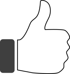 Black And White Thumbs Up Clipart