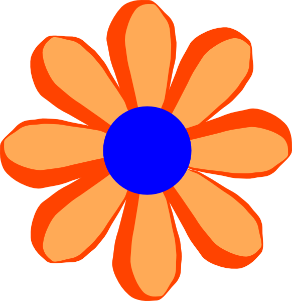 Flower Cartoon Orange clip art - vector clip art online, royalty ...