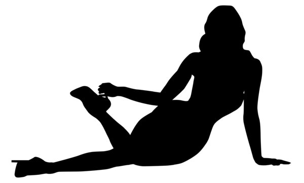 Pin up girl silhouette clip art