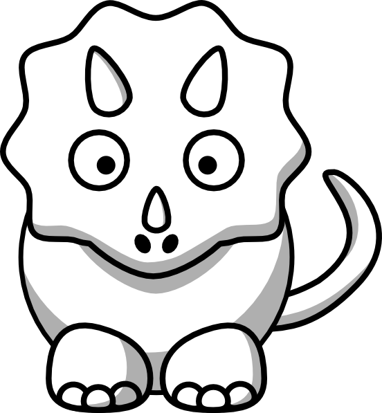 Dinosaur Black And White Clipart