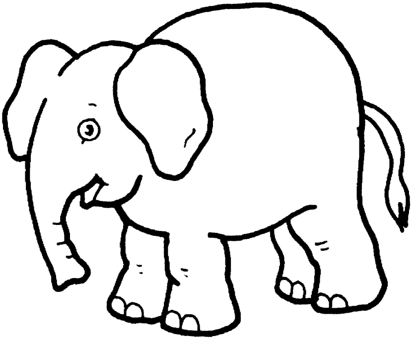 Clipart elephant black and white
