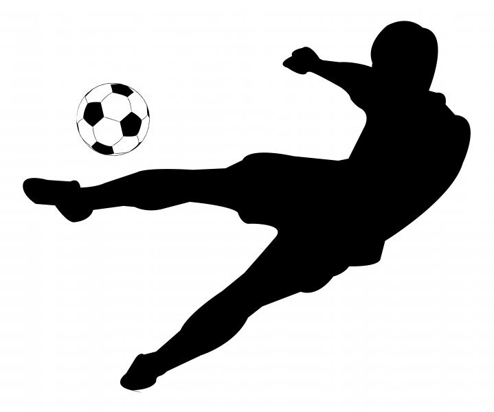 Boy soccer silhouette clipart