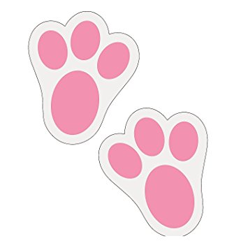 Amazon.com: Fun Express Pink Bunny Paw Print Floor Decal Clings ...
