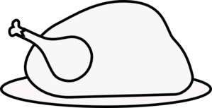 Cooked turkey clipart black and white - ClipartFox
