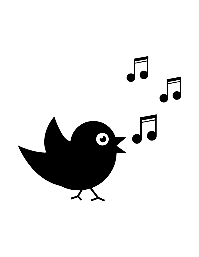 Singing Bird Silhouette | H & M Coloring Pages