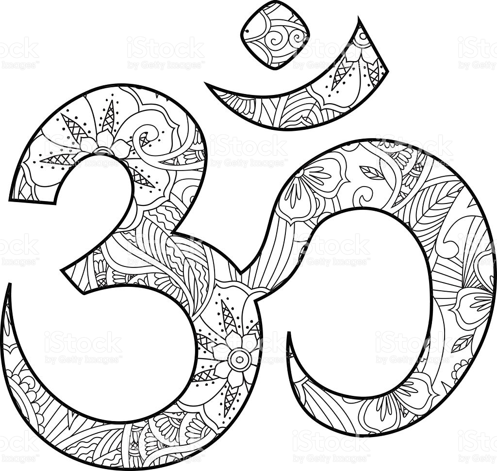 Om Or Aum Sign Ornated In Henna Tatoo Mehendi Style stock vector ...