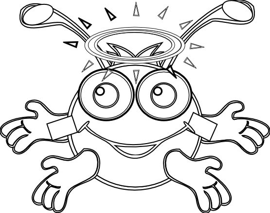 Clip Art: good bacteria black white line art SVG