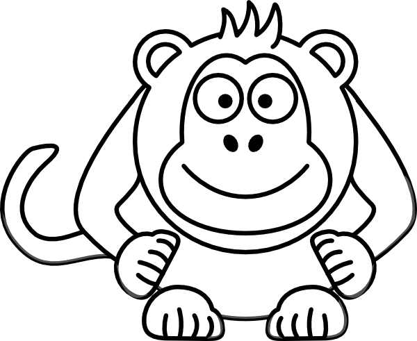 Cartoon Black And White Monkey