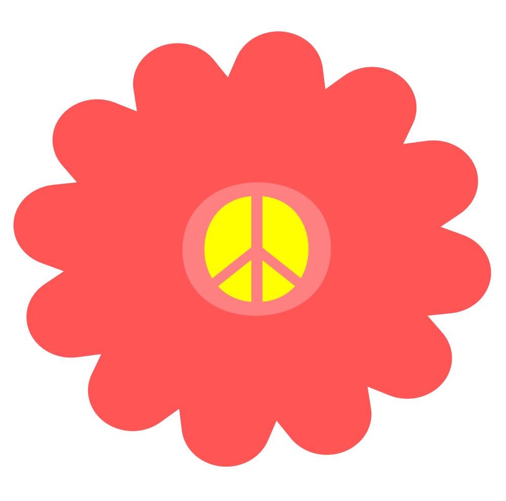 Peace Symbol Peace Sign Flower 1 4 Coloring Book Colouring ...