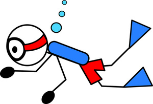 Scuba Diving Cartoon Clipart Image - Stick Figure Scuba Diver
