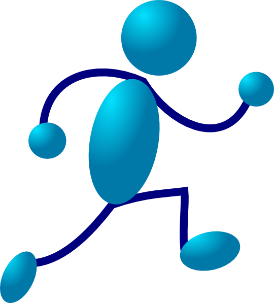 Blue Runner clip art - vector clip art online, royalty free ...