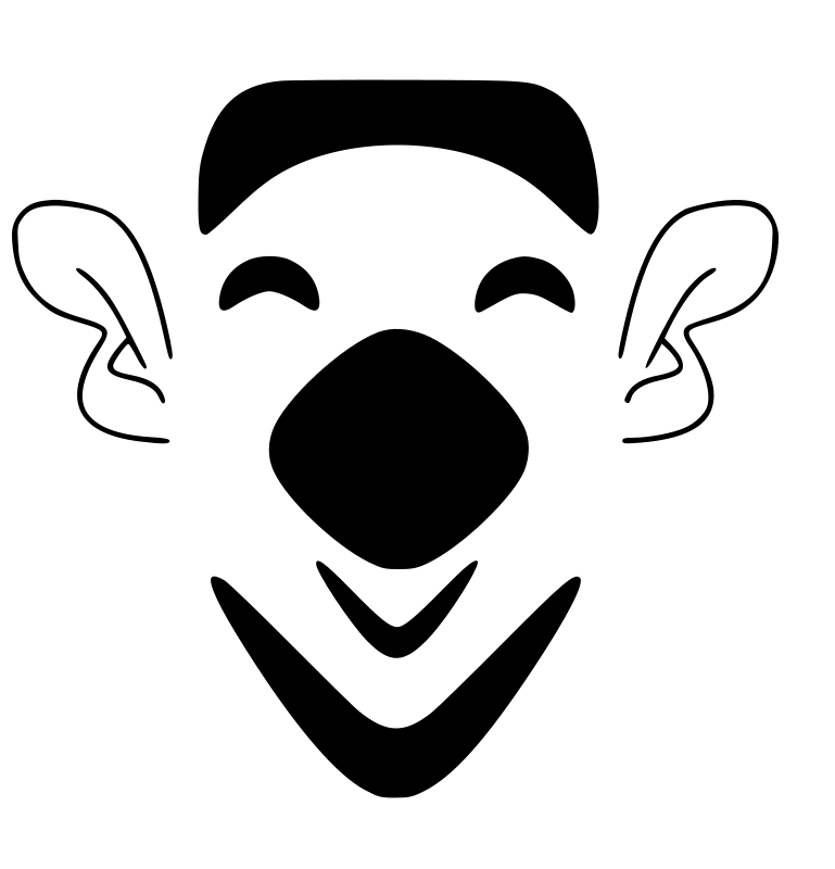 Clipart - laughing bearded face