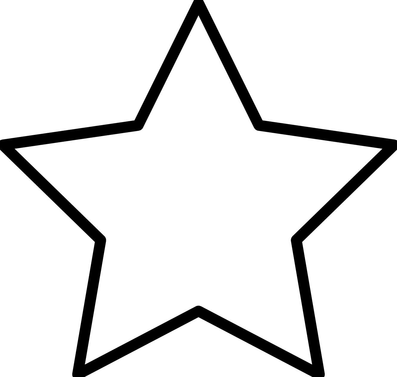 Yellow Star Black White Line Art Christmas Xmas Holiday Coloring ...