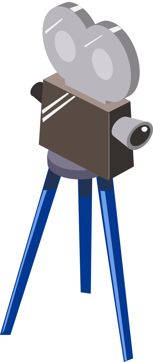 Cartoon movie camera