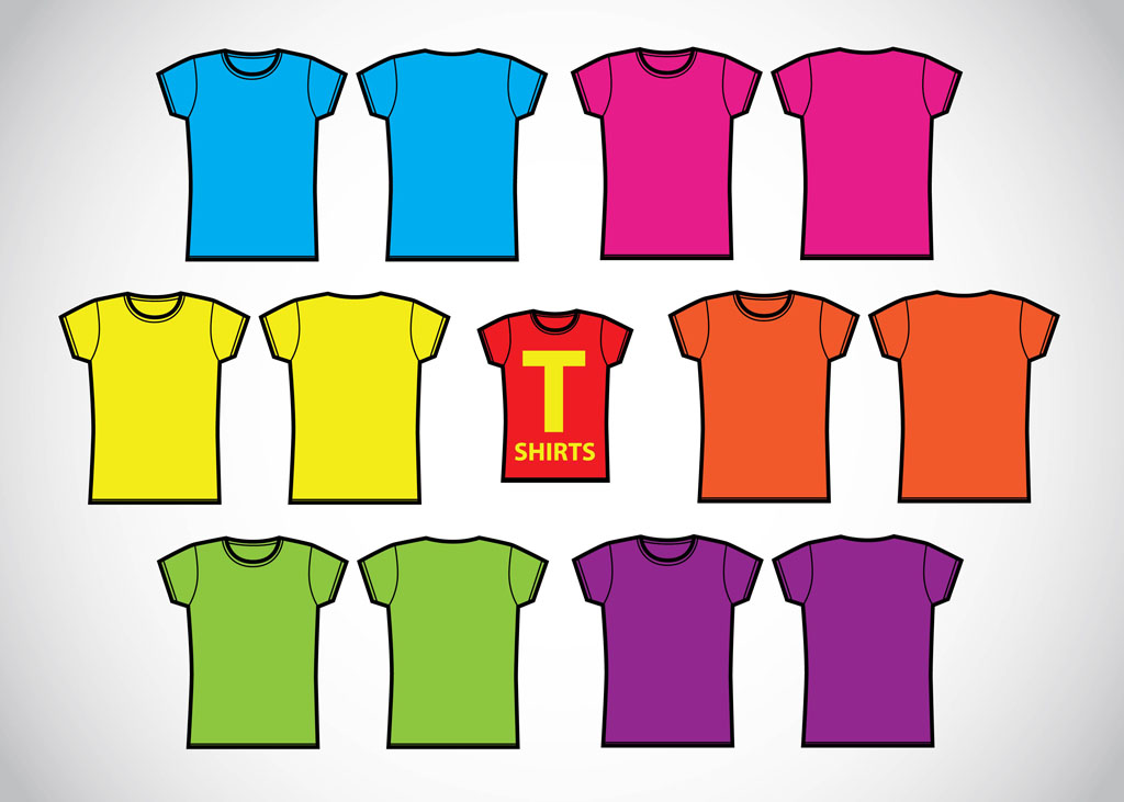 Girls T-Shirts Template Vectors