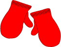 Red Mittens Border Graphics-Christmas Clip Art and Scrapbook Borders