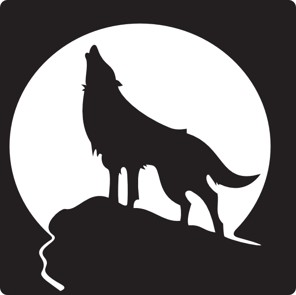 Howling Wolf Silhouette Clipart