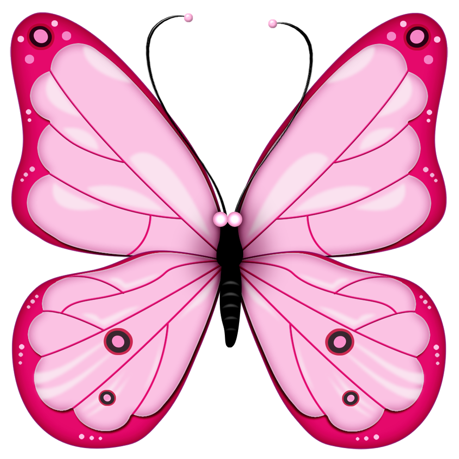 Pink Butterfly Border - Free Clipart Images