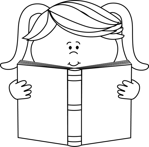 Animal Reading Clipart Black And White - Free ...