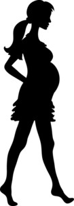 Pregnancy Clipart Image - Barefoot Pregnant Woman in Dress in ...