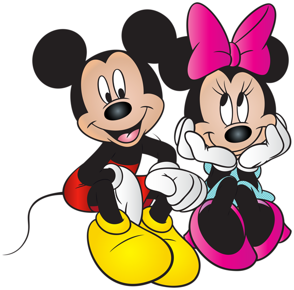 Mickey and Minnie Mouse Free PNG Clip Art Image