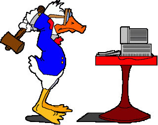 Duck Smashing Computer Clip Art