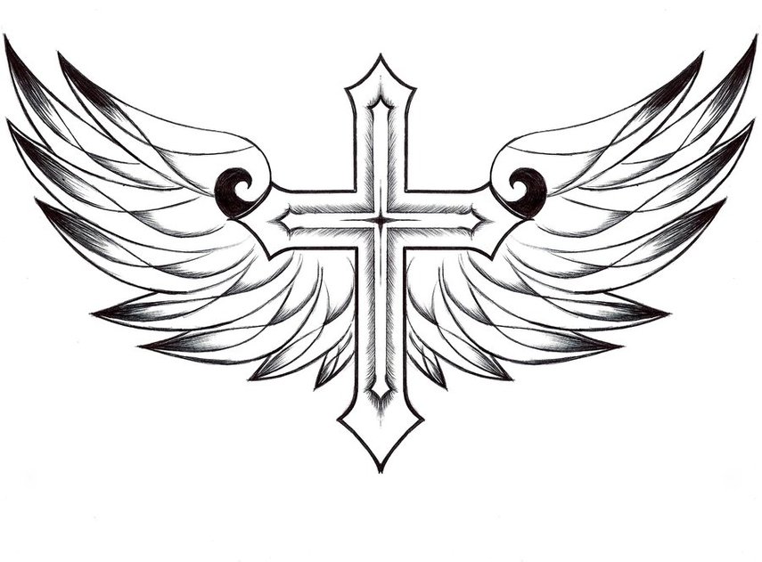 Drawings Of Crosses With Wings Clipart - Free to use Clip Art Resource