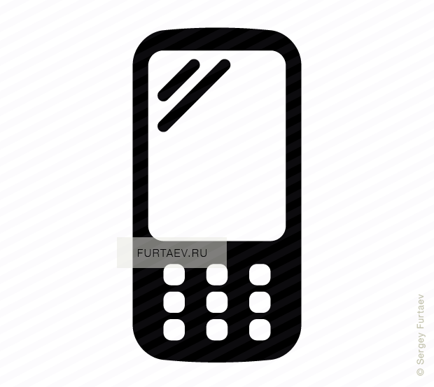 Mobile phone vector icon by Sergey Furtaev