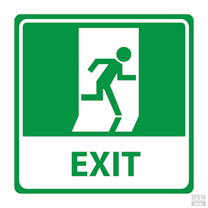 Exit Sign Clip Art, Vector Images & Illustrations