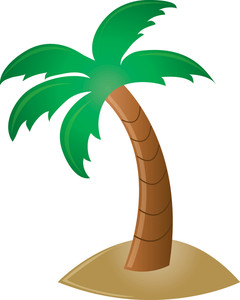 Palm Tree Clipart Image - Clip Art Illustration Of A Leaning Palm ...