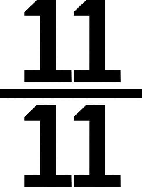 Numerical fraction 11/11 | ClipArt ETC
