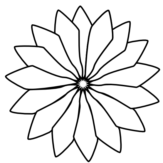 Clip Art: red flower black white line art flower ...