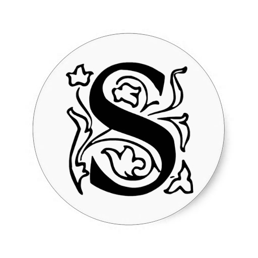 Fancy Letter S Sticker from Zazzle.