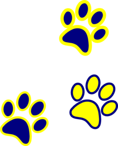Blue And Yellow Paw Print - ClipArt Best