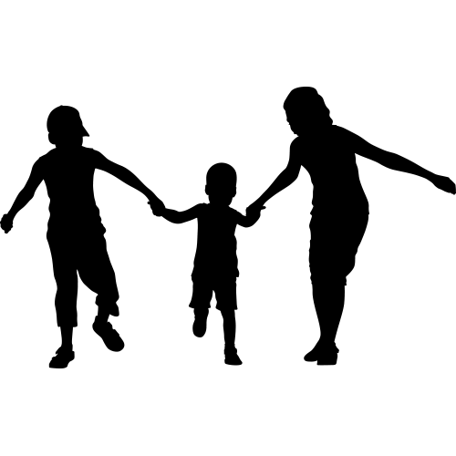 CHILDREN HOLDING HANDS SILHOUETTES (Children's Decor) Children ...